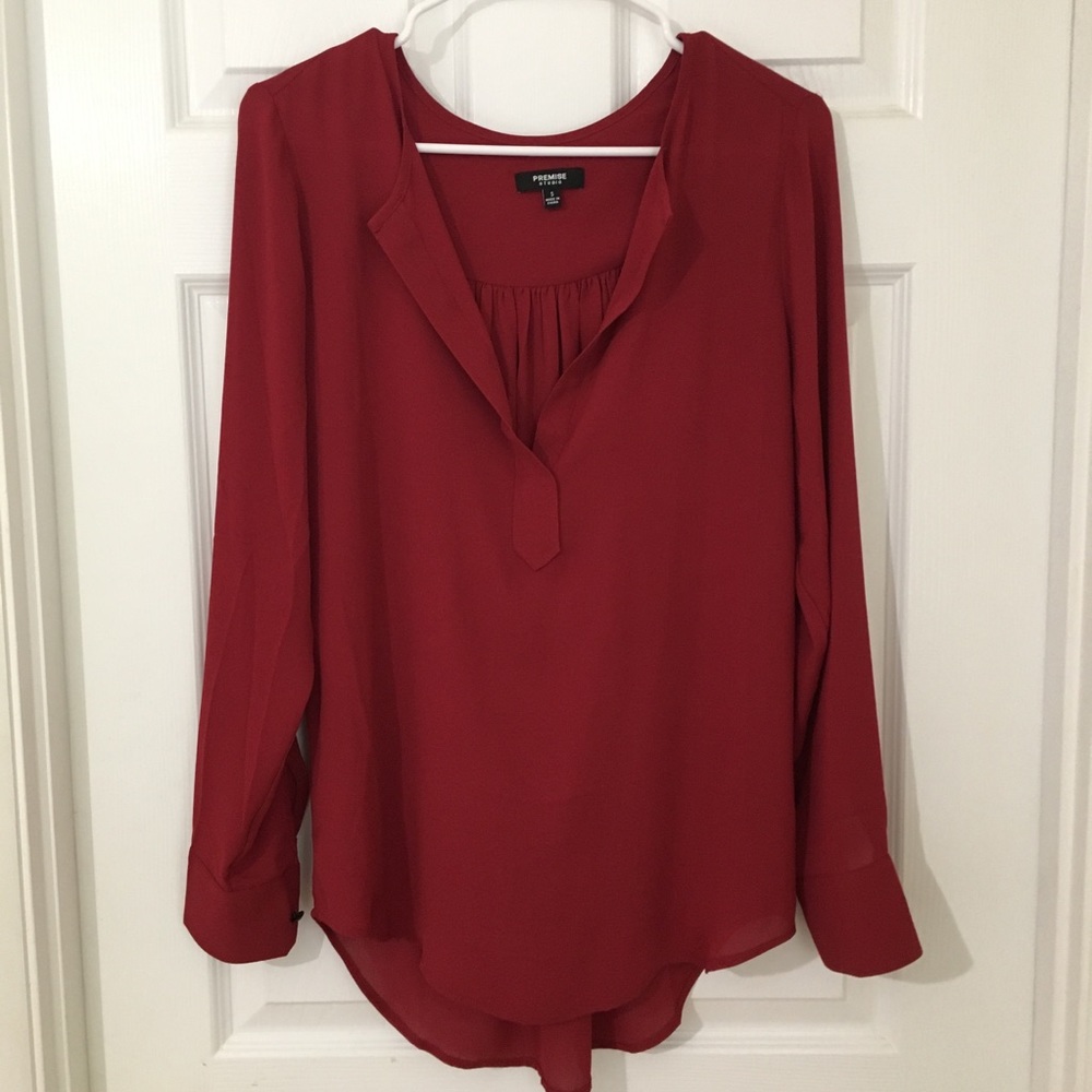 Flowy Dark Red Blouse